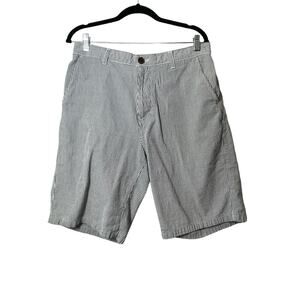 Eddie Bauer Mens Shorts Railroad Stripe Seersucker Texture 33 Cotton